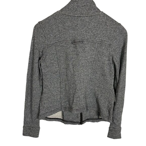 Kensie Heather Gray Terry Cloth Full Zipper Sweater Jacket Women's Small Pockets - Picture 6 of 6